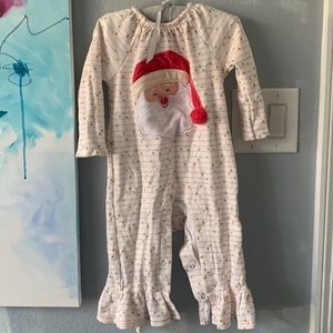 Cutest bell bottom Santa romper sleeper